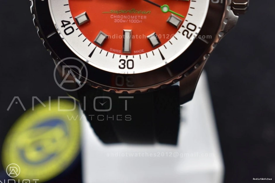 Rubber SuperOcean BLSF FashionForward 1:1 Automatic Orange 42 on Green Strap SS A 1164 Best Edition Dial 1226